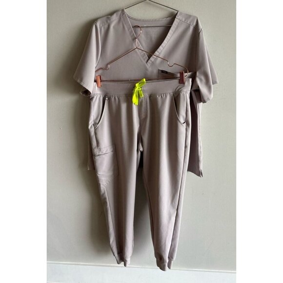FIGS Zamora Womens Scrub Top Jogger Pants Set Slate Grey Neon Green Size XXL - Picture 5 of 14